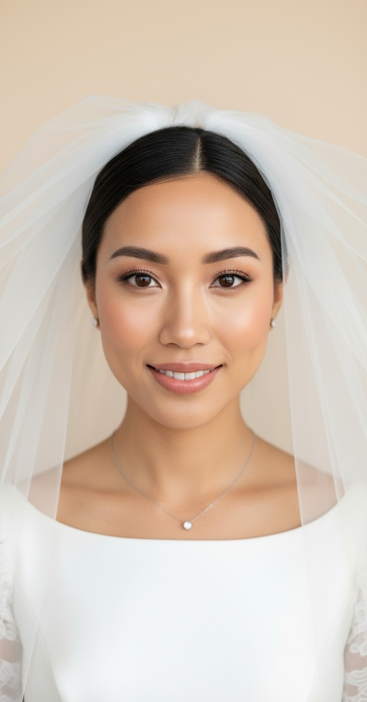 After Updo With Veil On Top